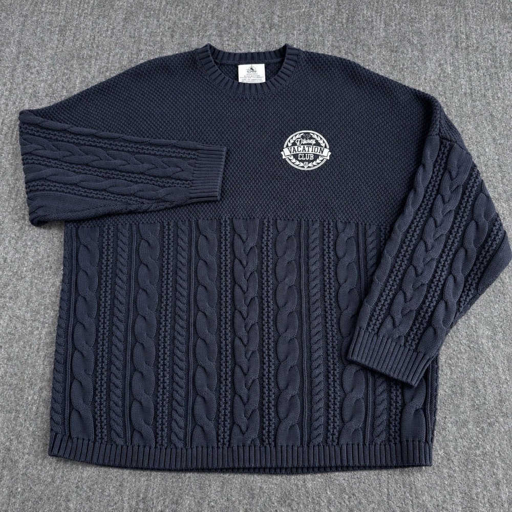 NWT Disney Vacation Club Member Spirit Jersey L Cable Knit Sweater DVC